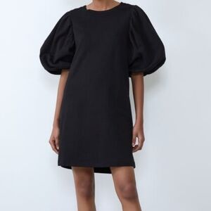 Zara Puffy Sleeved French Terry Dress